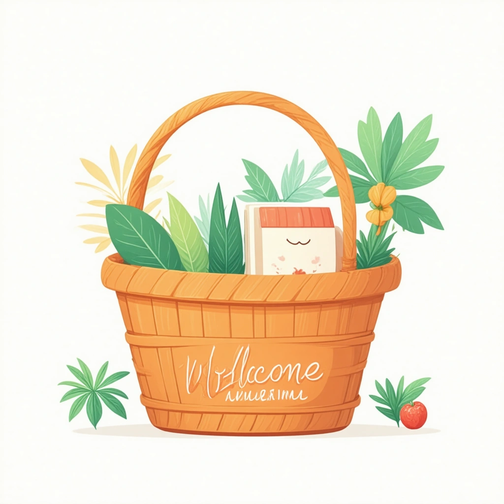 Welcome basket card